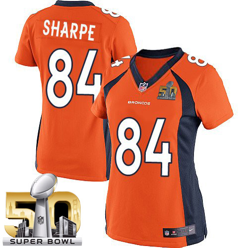 Women's Elite Shannon Sharpe Super Bowl L Nike Jersey Orange Home - #84 NFL Denver Broncos